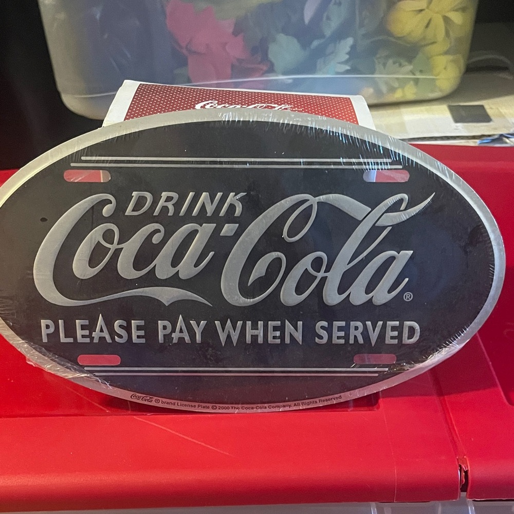 Coca Cola Black and White Wall Decor Sign